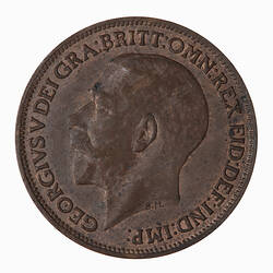Coin - Farthing, George V, Great Britain, 1921 (Obverse)