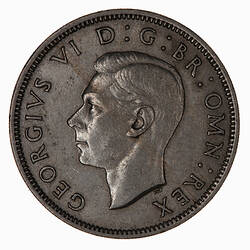 Coin - Florin (2 Shillings), George VI, Great Britain, 1950 (Obverse)