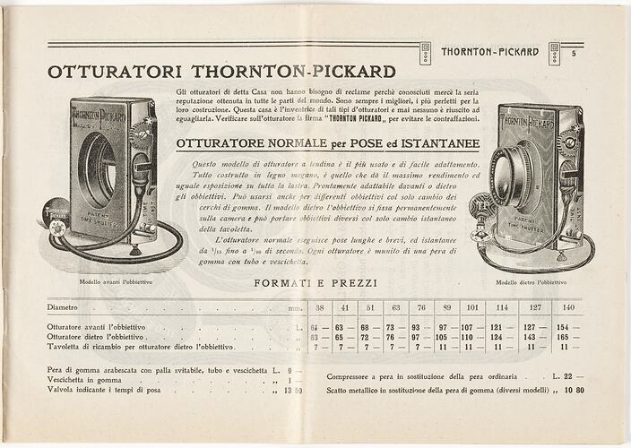 Catalogue - Thornton-Pickard, Jan 1920