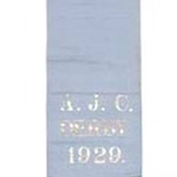 Presentation Sash - AJC Derby, Phar Lap, Blue, 1929