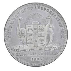 Medal - Cessation of Transportation to Tasmania, Tasmania, Australia, 1853