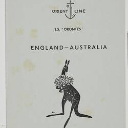 Ship's promotional leaflet with kangaroo illustration.