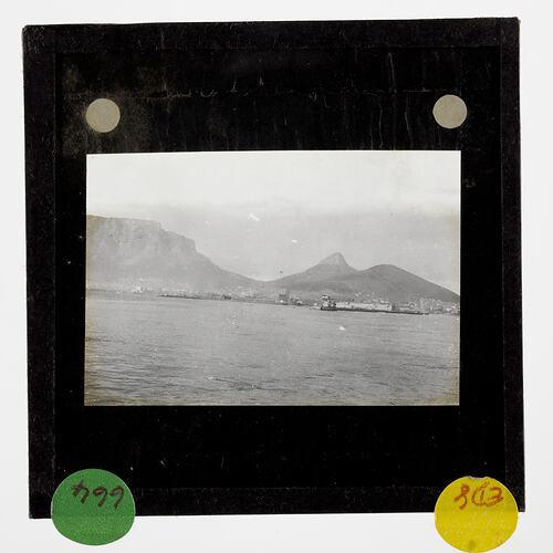 Lantern Slide - Table Mountain, Cape Town, BANZARE Voyage 1, South Africa, Oct 1929