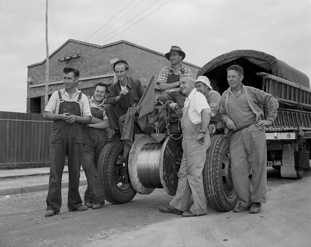 [Laying electricity lines, Frankston, about 1940s.]