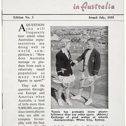 Booklet - 'Facts about Sport in Australia', Australian News & Information Bureau, 1956