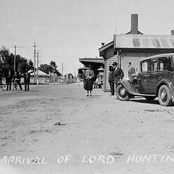 Negative - Lord Huntingfield Arriving at Station, Wangaratta, Victoria, circa 1935