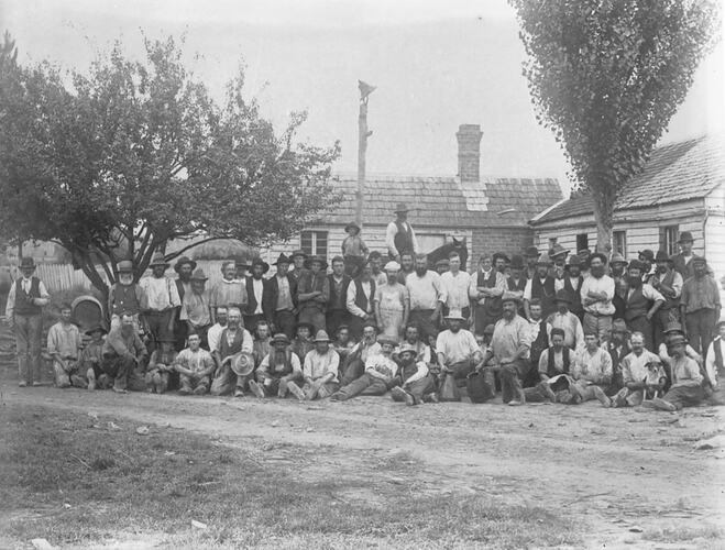 Workers at St Huberts Winery, Yarra Valley, about 1902