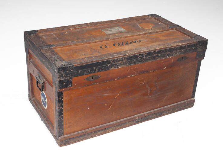 Sea Chest - Olive Oliver, 'Marshall', Orient Line, S.S. Osterley, 1911