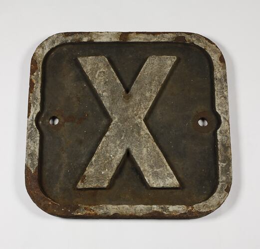 Locomotive Number Plate - 'X'