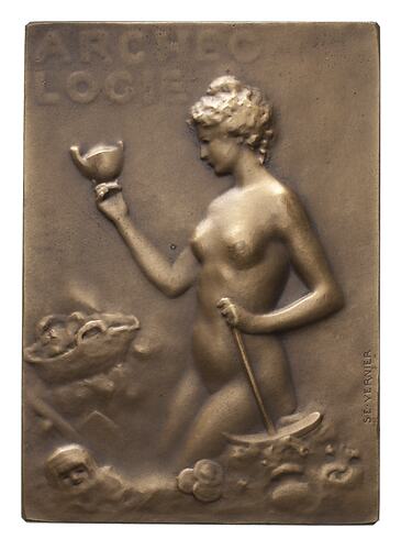 Plaque - Archeologie, by S.E. Vernier, Paris Mint, France, circa 1924