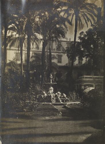 Gardens at Shepheards', Egypt, Captain Edward Albert McKenna, World War I, 1914-1915