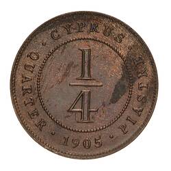 Specimen Coin - 1/4 Piastre, Cyprus, 1905
