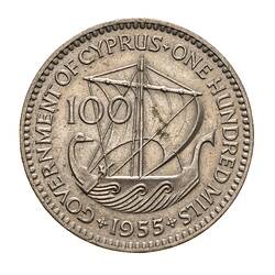 Coin - 100 Mils, Cyprus, 1955