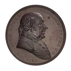 Medal - Indian Peace Medal, President John Adams, United States of America, 1797