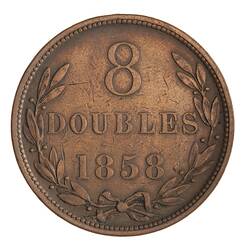 Coin - 8 Doubles, Guernsey, Channel Islands, 1858