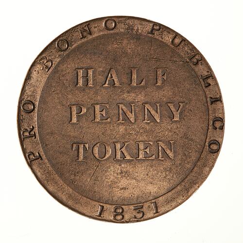 Coin - 1/2 Penny, Ramsey, Isle of Man, 1831
