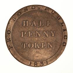 Coin - 1/2 Penny, Ramsey, Isle of Man, 1831