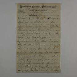 Handwritten letter with writing both across and up the page.