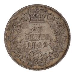 Coin - 20 Cents, New Brunswick, Canada, 1862