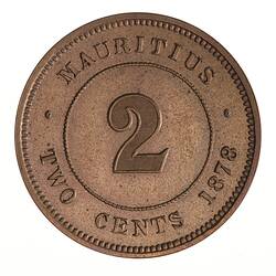 Proof Coin - 2 Cents, Mauritius, 1878