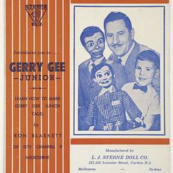 Gerry Gee Instructions including photo of ventriloquist and dolls