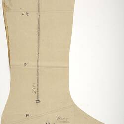 Shoe Pattern Piece, Boot Pattern, Children's Sizings, 1930s-1970s