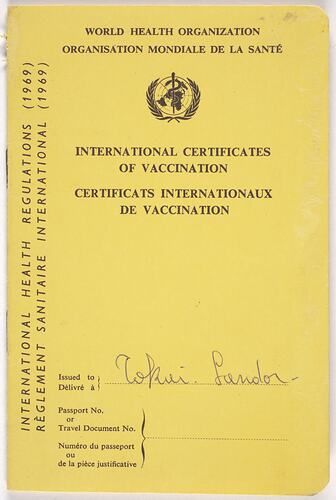 Booklet - International Certificates of Vaccination, Issued to Sandor Tokai, circa 1972