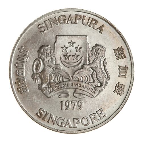 Coin - 10 Dollars, Singapore, 1979