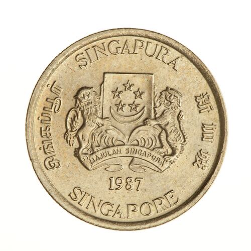 Coin - 5 Cents, Singapore, 1987