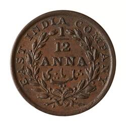 Coin - 1/12 Anna, East India Company, India, 1835
