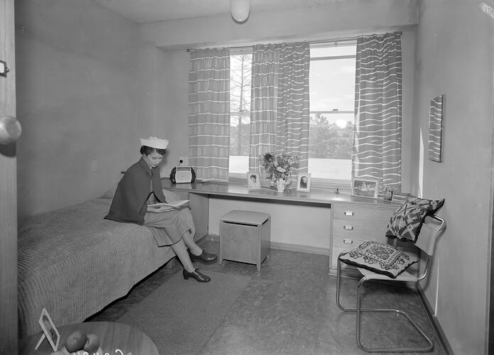 Woman Sitting in Bedroom, Melbourne, Victoria, 1955