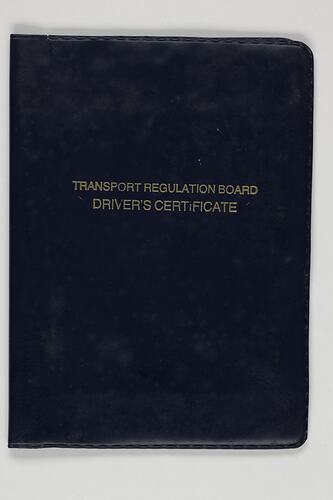 Transport Regulation Board Drivers Certificate Cover