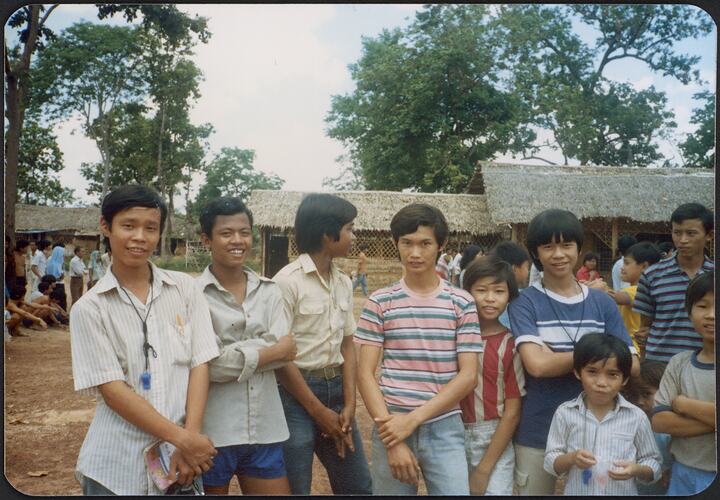 Group of Vietnamese Boys, Site 2 Refugee Camp, Thailand, May 1987