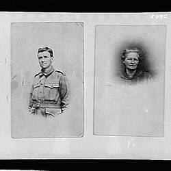 Negatives - Portraits of F.C. Williames & His Mother, Mary Ellen Williames, World War I, circa 1918