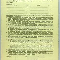 Application Form - 'Commonwealth Hostels Limited', Victoria, circa 1960
