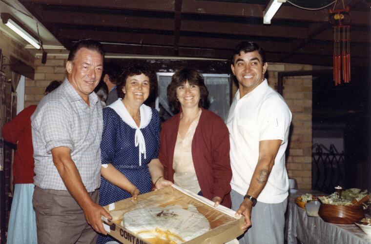 Digital Photograph - 25th Anniversary Celebration, Barbara & John Woods with Cake, Lalor, 13 Nov 1982