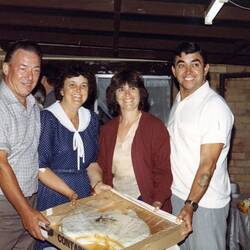 Digital Photograph - 25th Anniversary Celebration, Barbara & John Woods with Cake, Lalor, 13 Nov 1982