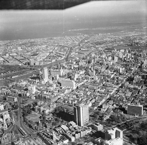 Negative - Aerial View of Melbourne, circa 1965