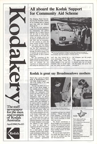 Newsletter - 'Australian Kodakery', No 113, April 1980