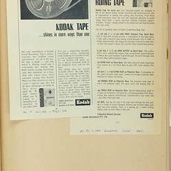 Scrapbook - Kodak Australasia Pty Ltd, Advertising Clippings, 'Magnetic Products', Coburg, 1965-1967