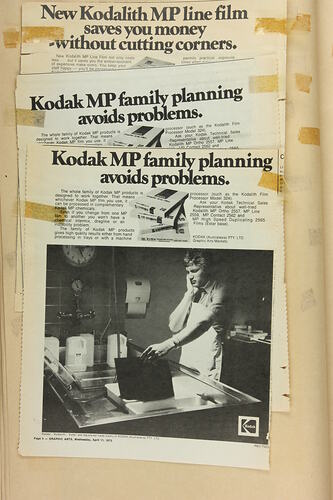 Scrapbook - Kodak Australasia Pty Ltd, Advertising Clippings, 'Graphic + Allied No.2 Book', Coburg, 1970