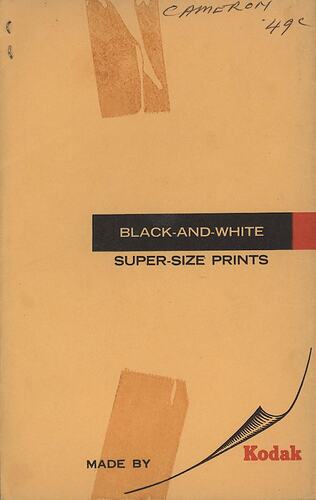 Envelope - Kodak Australasia Pty Ltd, 'Black and White Super-Size Prints', circa 1970s