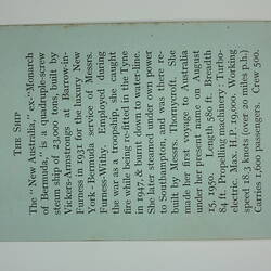 Booklet - 'Souvenir of the Voyage', SS.New Australia', 1953