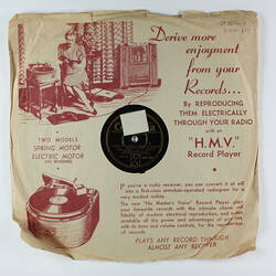 Disc Recording - Columbia Graphophone Pty. Ltd., Double-Sided, 'Quintet For Clarinet & Strings In A Major', Parts 1 & 2, 1930s