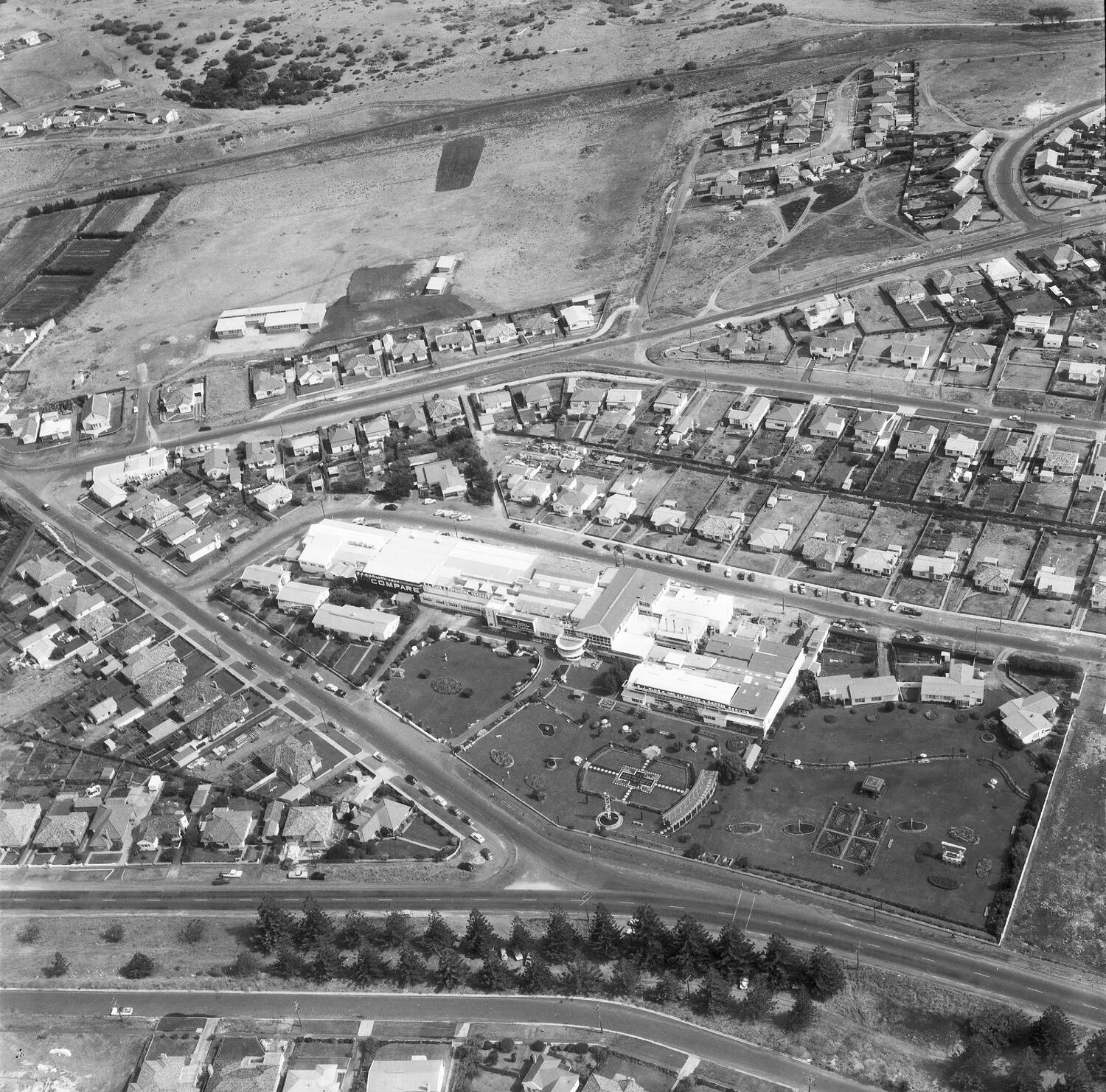 Negative Aerial View of 'Fletcher Jones' Factory, Warrnambool, 06 Feb