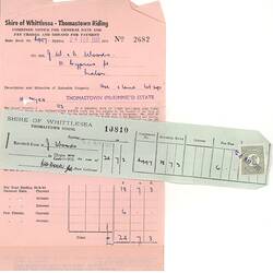 Rates Invoice & Receipt - Shire of Whittlesea, John Woods, Lalor, 24 Feb & 4 May 1961