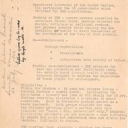 Lecture Outline - Esma Banner, 'Welfare Work in Germany', Country Womens Association, New South Wales, 27 Jul 1951