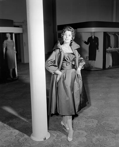 Ball & Welch Ltd, Woman Modelling a Dress & Coat, Melbourne, 29 Feb 1960