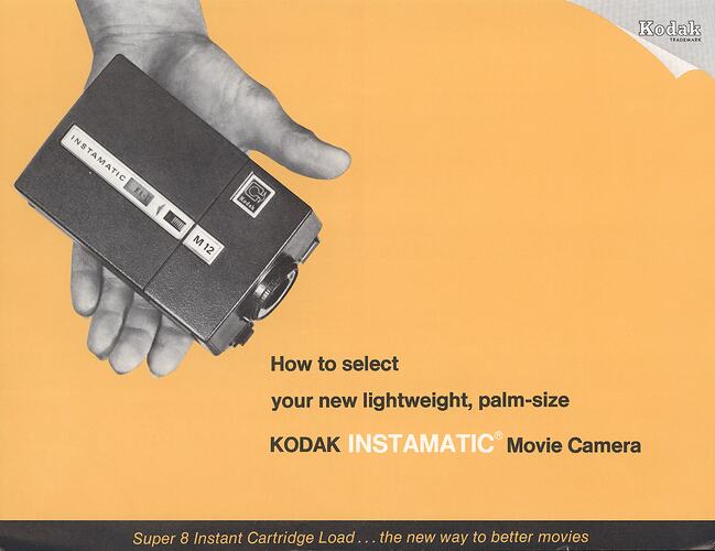 Yellow leaflet with photograph of camera in hand.