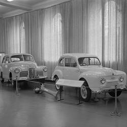 Car display at the Science Museum, Melbourne, 1973